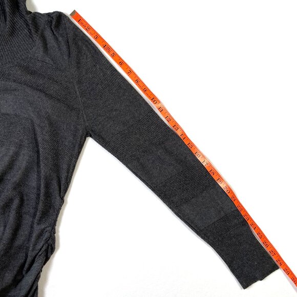 Debbie Morgan Charcoal Gray Cowl Neck Tunic Sweater Long Sleeves Ruched Size L - Picture 11 of 14